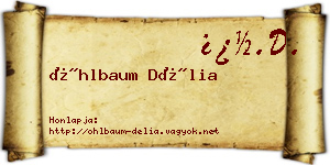 Öhlbaum Délia névjegykártya